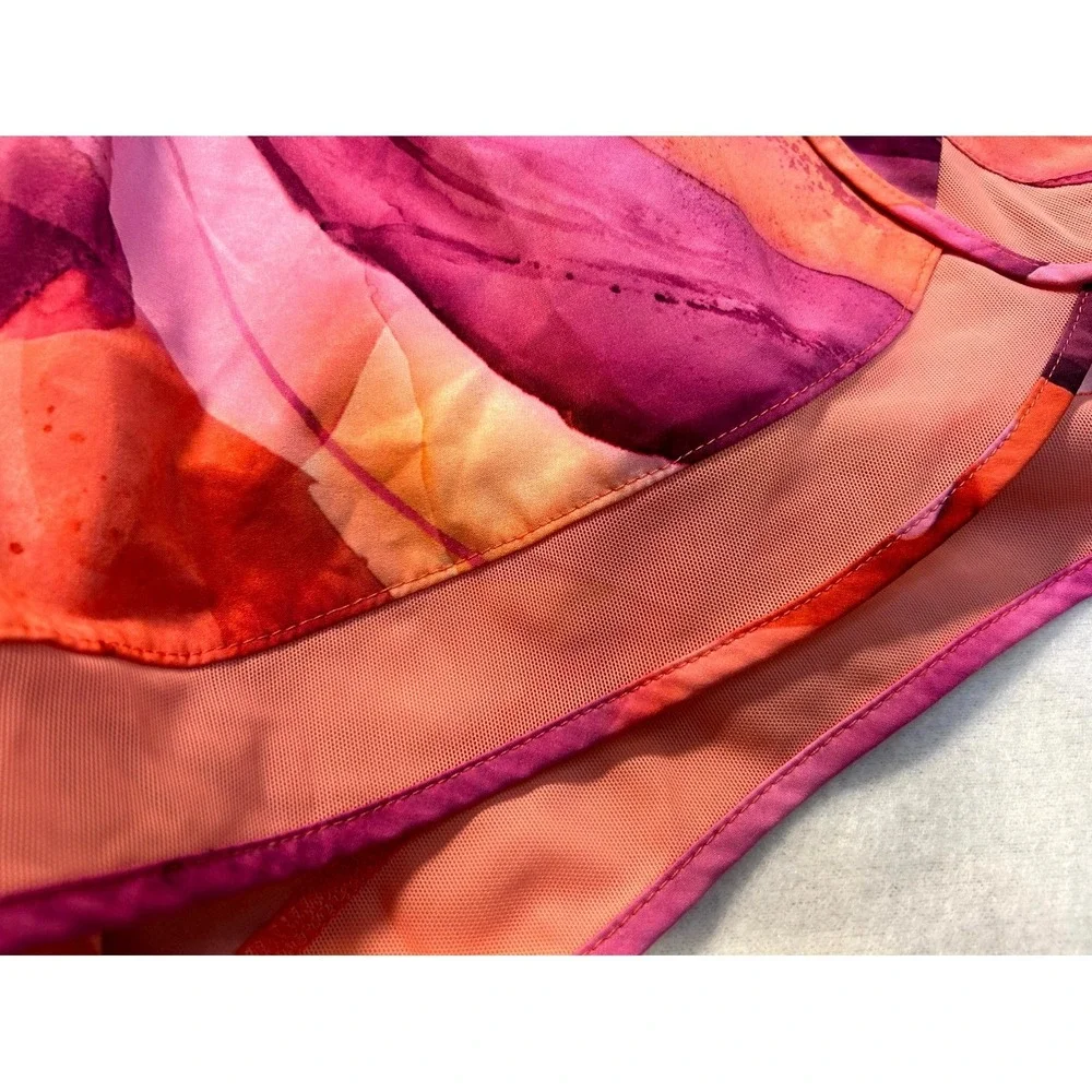 Athlet Printed Mesh Racer Run Shorts 4" Workout Running Watercolor Size Small - Picture 10 of 13